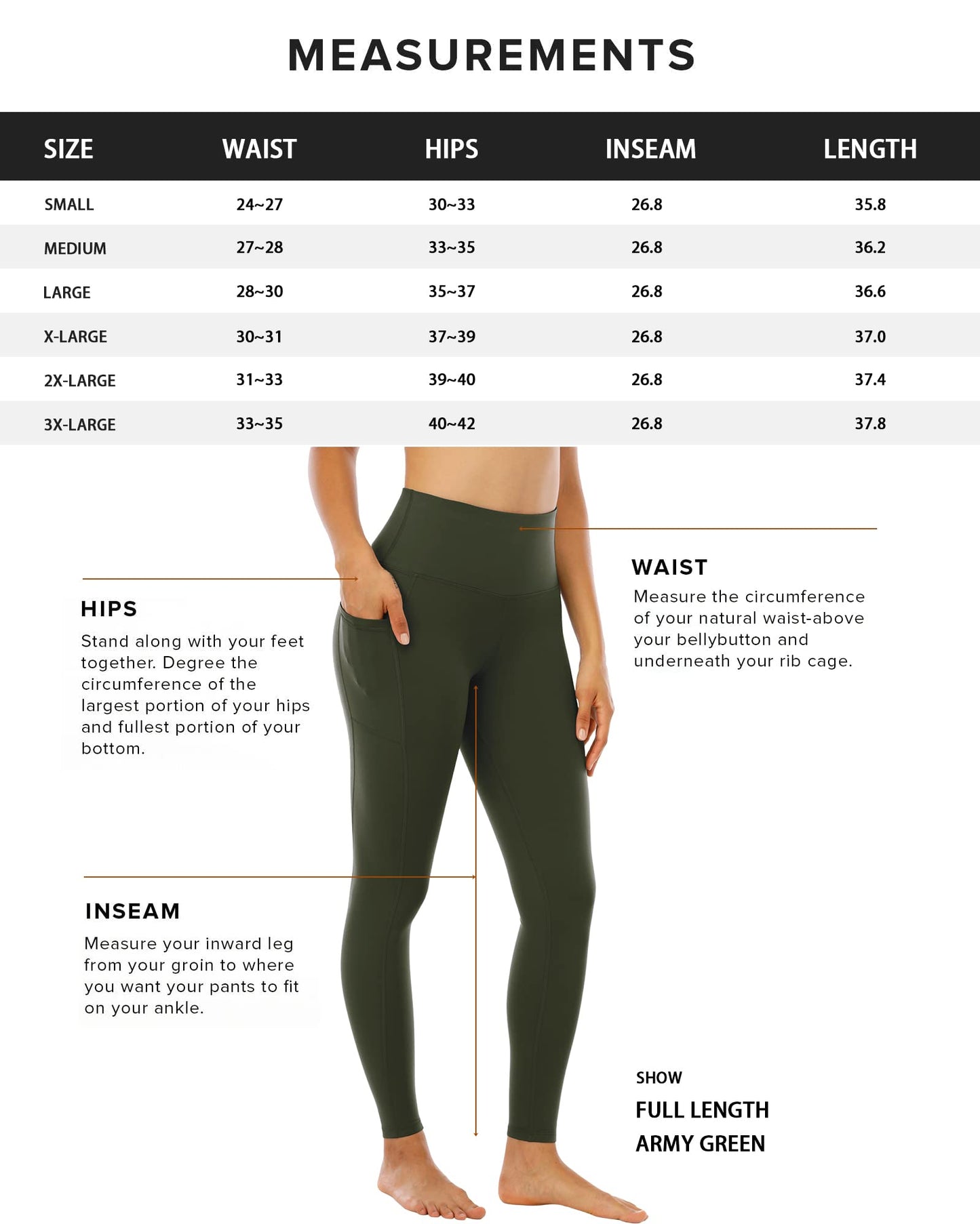 CHRLEISURE Leggings with Pockets for Women, High Waisted Tummy Control Workout Yoga Pants