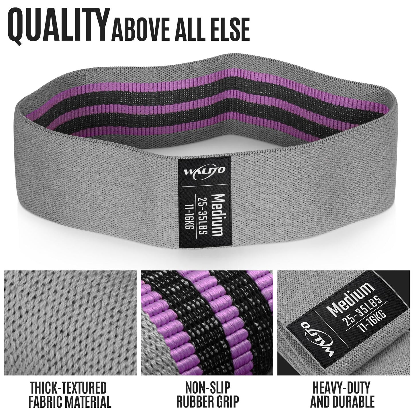 Fabric Resistance Bands for Working Out, Exercise Bands for Glutes and Legs | Workout Band for Women and Men, Elastic Booty Band Set for Squats, Hip, Thigh, Yoga, Pilates, Rehab, Fitness and Home Workout