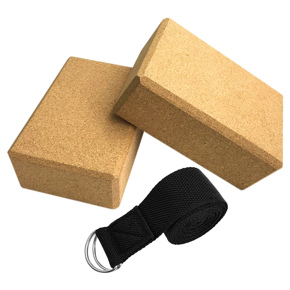 6 Pieces Cork Yoga Brick 9 x 6 x 3 Inches Non Slip Cork Yoga Block  Gymnastic Yoga Cube Bricks Supportive Stretching Blocks for Exercise  Pilates