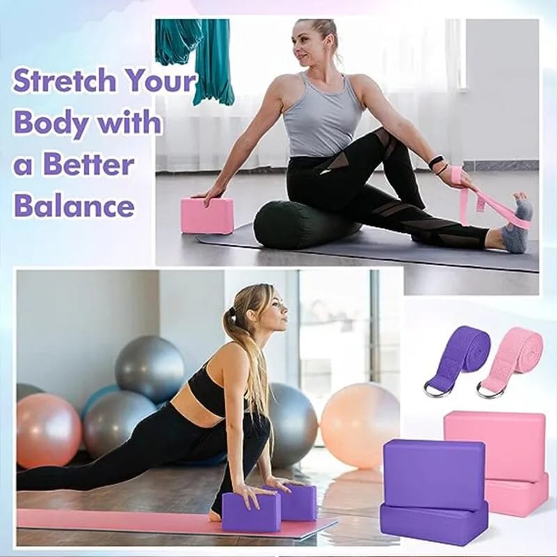 4 Yoga Block Brick Pilate Prop Balance Exercise Eva Foam Incline Stretch  Support 